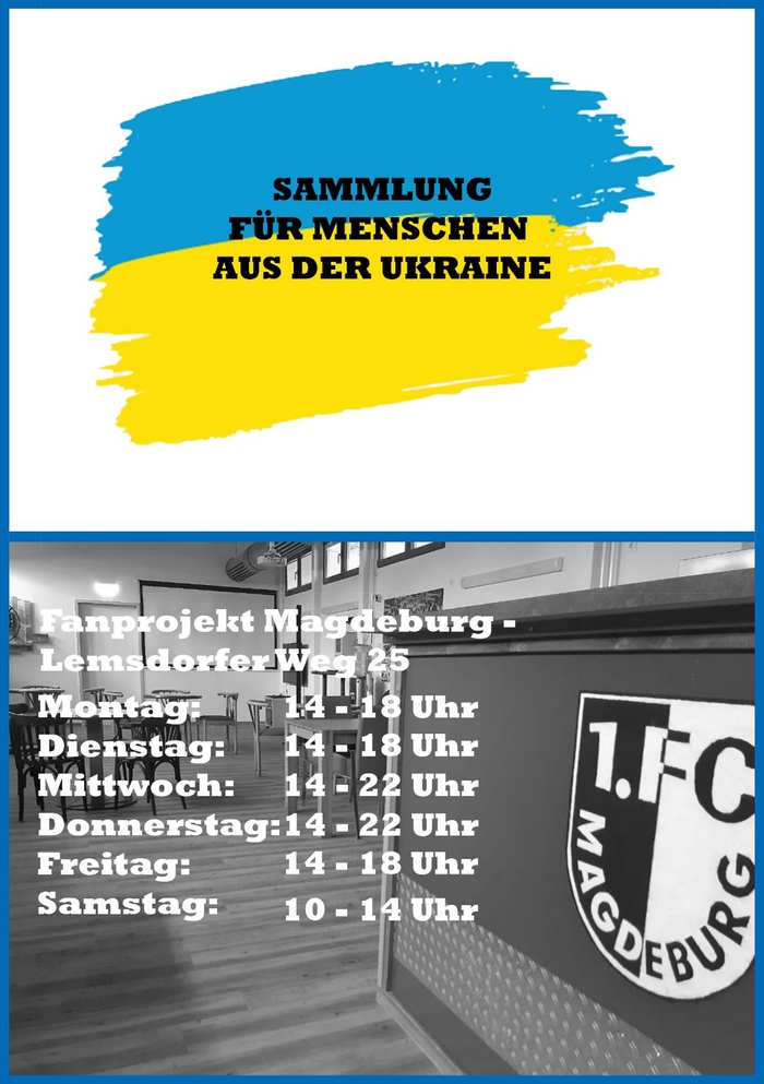 Spendenaufruf der Blue Generation Magdeburg